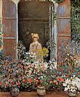 Window Canvas Paintings - Camille Monet at the Window Argentuil